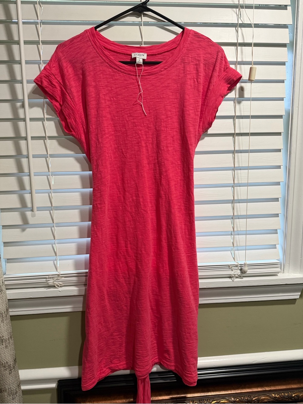 J. Crew Casual Midi T-Shirt Dress in Bright Pink